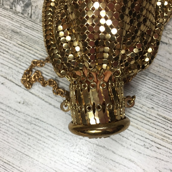 Vintage Gold Mesh Gate Top Purse Whiting & Davis - Picture 8 of 8